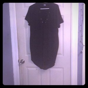 Distressed black dress
